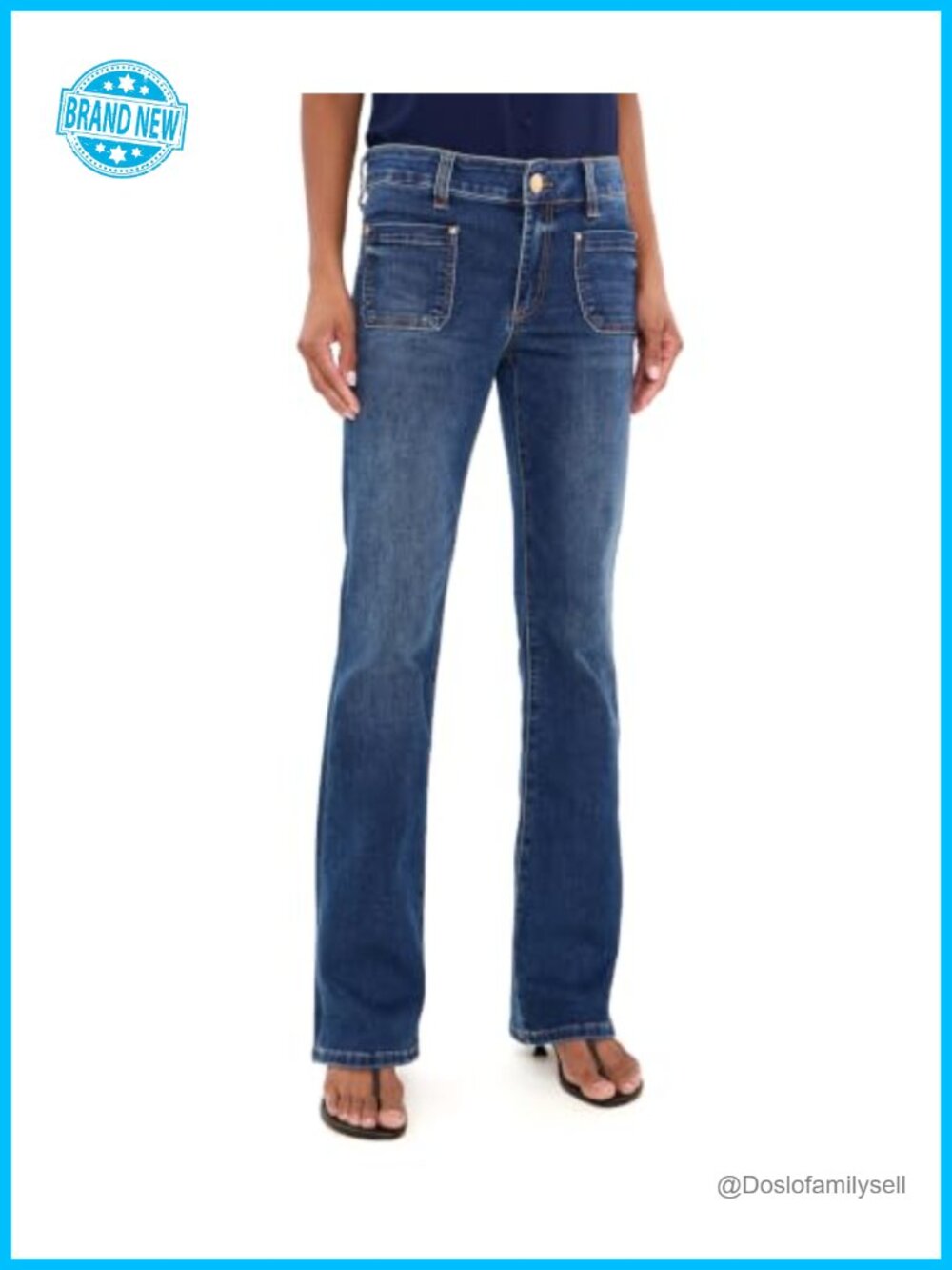 High-Rise Fab Ab Bootcut Jeans Regular Fit Mid Rise Button Closure
